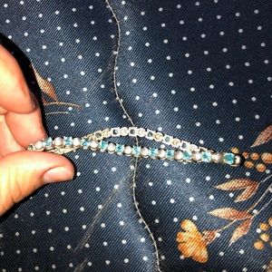 Blue stoned silver bracelet